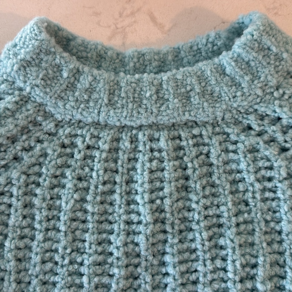 Vineyard Vines Capri Blue Cozy Fisherman Merino Wool Blend Sweater-Size Medium - Picture 5 of 14